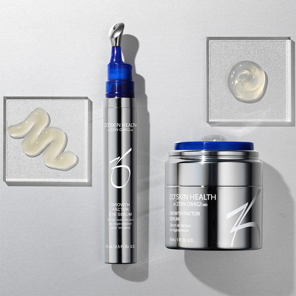 zo skin health growth factor serum and eye anti-aging skincare