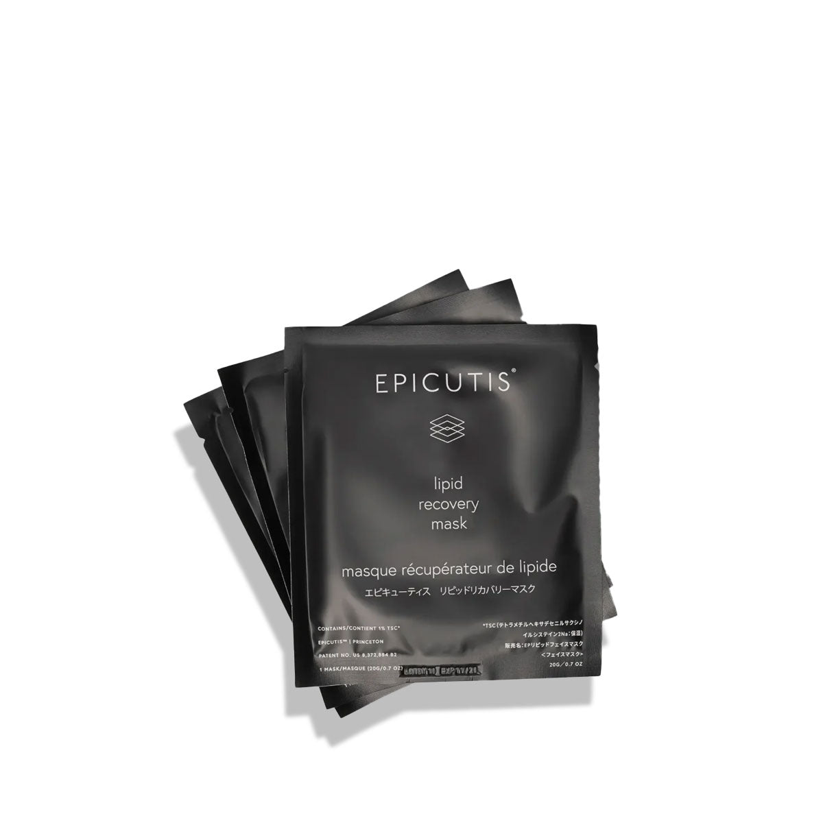 Epicutis Lipid Recovery Mask set of three sheet masks fanned out